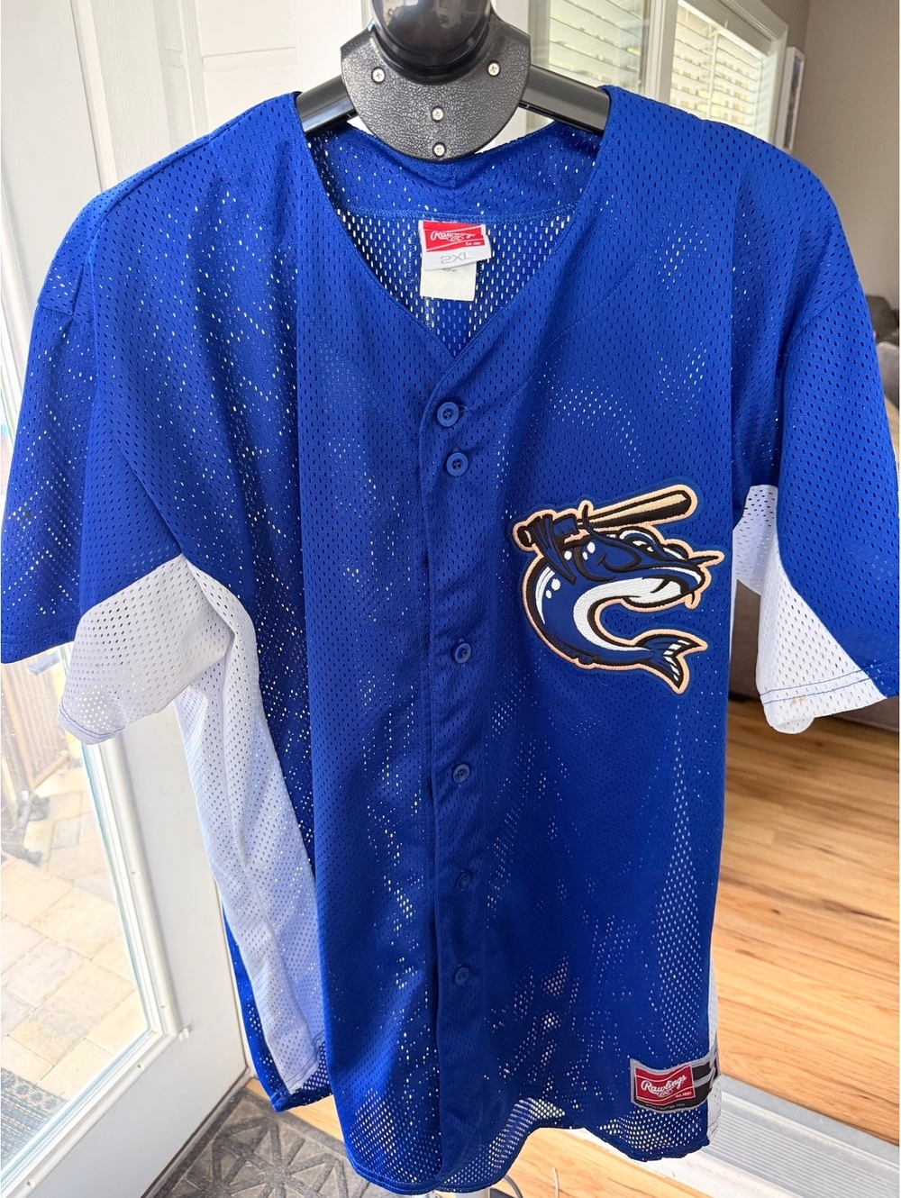 2006 Columbus Catfish #43 Rawlings 2XL Jersey Dodgers MiLB David Sutherland
